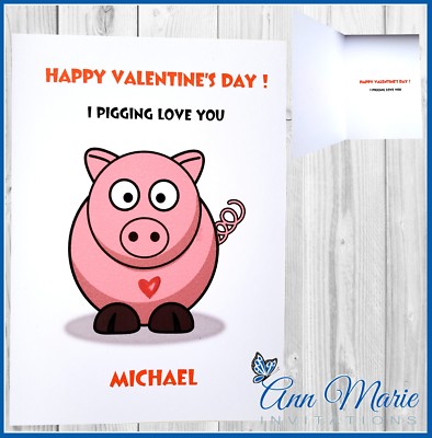 Pig Wedding Day Customised Card
