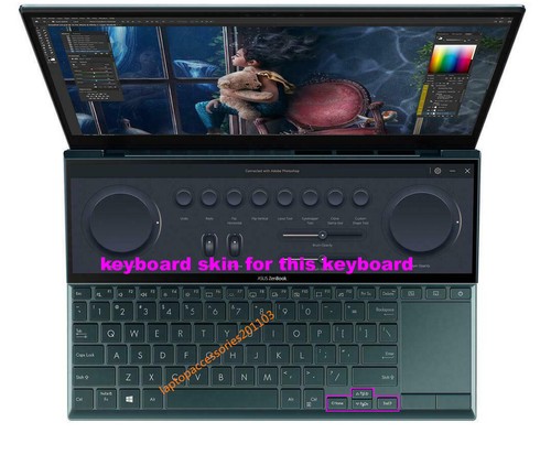 Keyboard Skin Cover for Asus 14"inch ZenBook Duo UX4100E UX482 UX482E UX482EGR - Picture 3 of 6