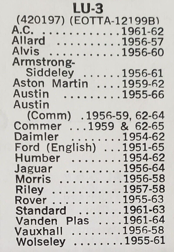 Filko LU3 Contact Points Set 1959-62 Aston Martin 1956-64 Jaguar 1954-62 Diamler - Picture 1 of 2
