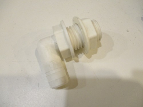 TH-90 T-H Marine Boat Thru Hull 90 Degree White 3/4" Fitting - Picture 1 of 2