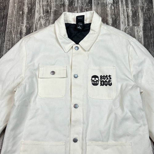 Boss Dog Art Dept Mens size L White DYSTOPIA Canvas Utility Chore Jacket NWT - Picture 6 of 11
