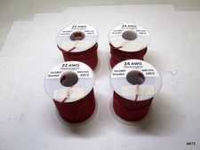 2-QTY Each 22 and 24 AWG Gauge Solid Hook Up Wire Red 100 ft 0.0253" UL1007