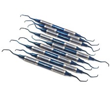 Set Of 9 Gracey Curette Periodontal Hollow Handle Colored Surgical Scaler Dental
