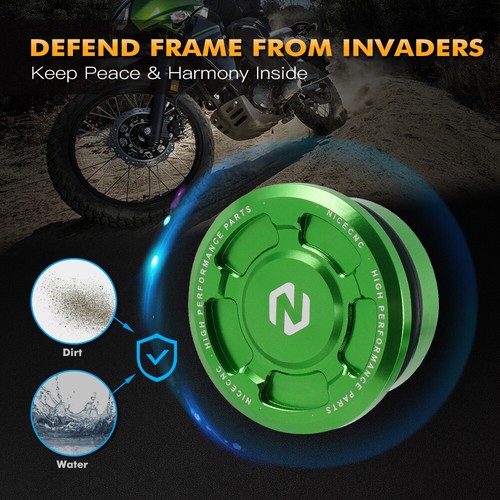 NICECNC Swing Arm Frame Plugs Caps Protector Aluminum For Kawasaki KLR650 87-24 - Picture 4 of 14