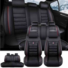 For GMC for Canyon 2015-2024 Leather 5-Seat Cover Front + Rear Car Seat Covers