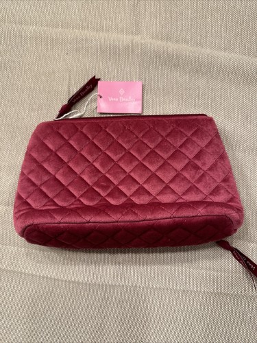 Vera Bradley Compact Organizer Makeup Bag School Magenta Pink Quilted Velour NWT - Picture 4 of 5