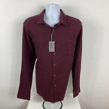 Ike Behar Shirt Men’s XL Button Down Maroon Speckled Long Sleeve 100% Cotton NWT