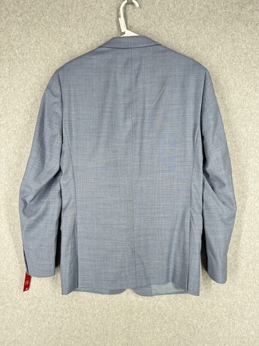 CALVIN KLEIN Suit Size 40L 32x34 Light Blue Slim Fit Wool Blend Stretch NWOT - Picture 7 of 10