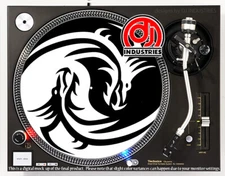 Ying Yang Tribal Dragon  - 7"-12" DJ slipmat for LP turntable record player 