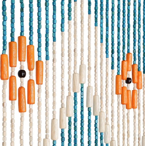 BECHAEO Beaded Curtain for Doorway Handmade Bamboo Wooden Door Beads Hanging Roo - Picture 5 of 9