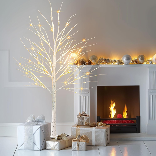 2Pack Lighted Birch Tree, 6 FT Total 288LED Pre-Lit Artificial Christmas Trees f - Picture 3 of 7