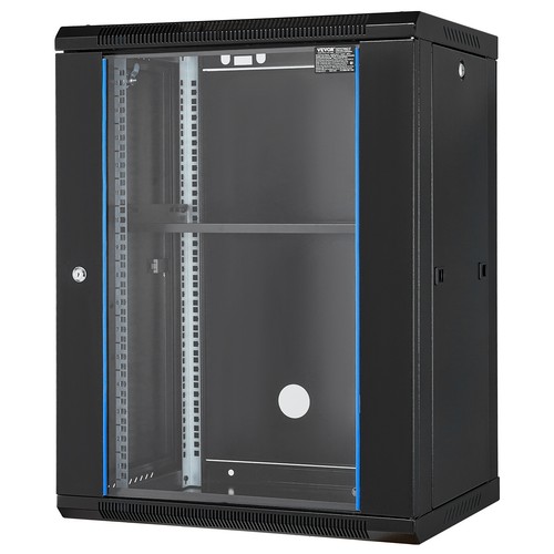 VEVOR Armoire de Serveur Réseau Montage Mural 15U Serrure Porte en Verre 457,2mm - Afbeelding 9 van 12