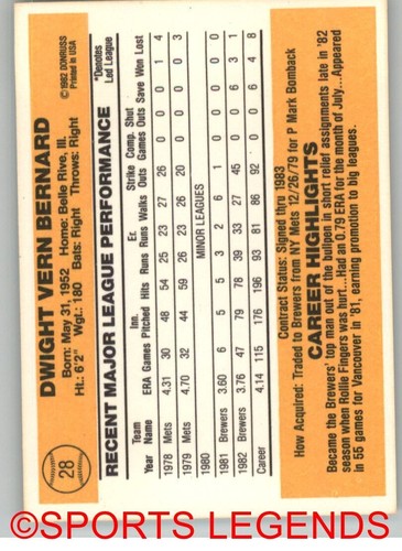 1983 Donruss MLB #1-100 - Picture 57 of 199