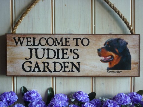 SEÑAL DE ADVERTENCIA PERSONALIZADA CUIDADO LETRERO ROTTWEILER INUSUAL LETRERO DE PUERTA DE REGALO ROTTIE - Imagen 7 de 16