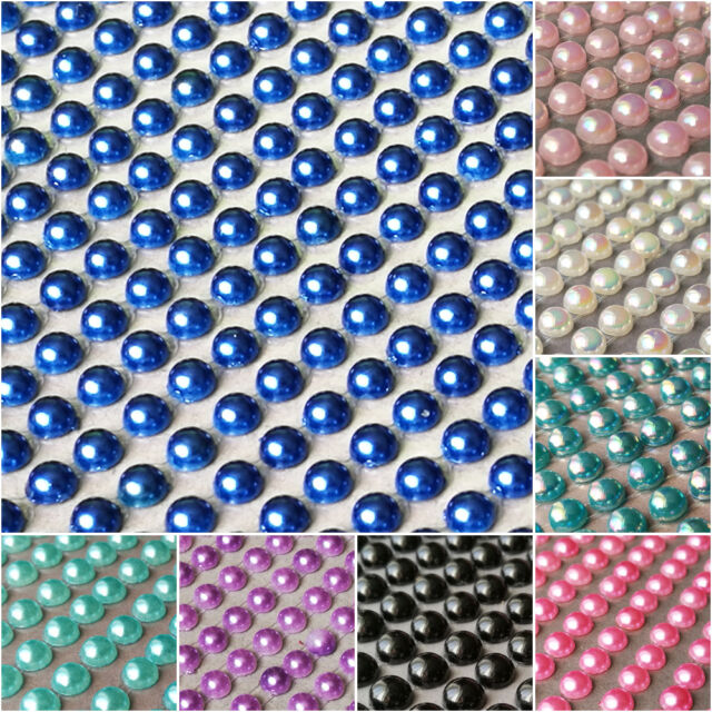 500 x 4mm Self Adhesive half PEARL pearls flat back Sticky Rhinestone Sticker 500 x 4mm Self Adhesive half PEARL pearls flat back Sticky Rhinestone Sticker
