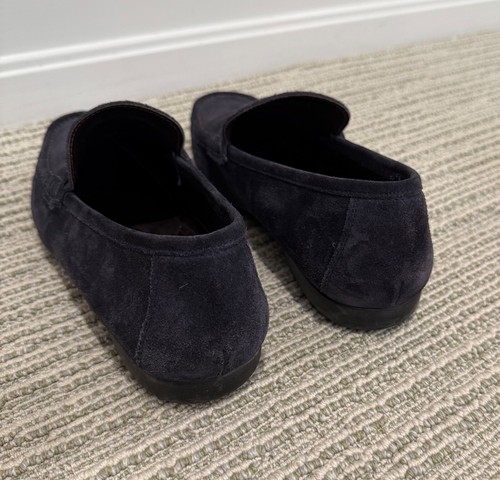 Bruno Magli Navy Blue Suede Loafers with Driver Sole Size 11 - Picture 3 of 4