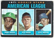 1971 Topps #633 AL Rookie Stars Pete Koegel Bobby Brooks Scott Northey *