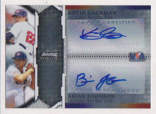 KEVIN GAUSMAN 2011 Bowman Sterling DUAL AUTO Rookie Card Serial #175/299 JAYS - Foto 4 di 7