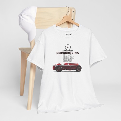 Tazio Nuvolari Nürburgring T-Shirt 1935 Nordschleife Racing Tee Alfa Fans Gift - Picture 19 of 73