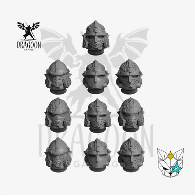 Vendel Broe Space Viking Helme (x10) - Umbauten für 28mm Scale Sc-Fi Marine