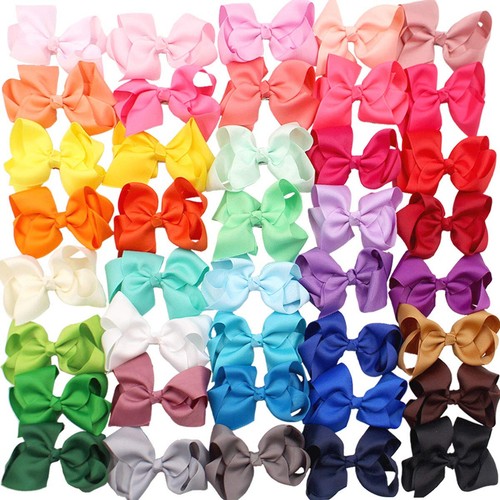 JOYOYO 40PCS 4,5Inch Hair Bows for Girls Grosgrain Ribbon Bow Toddler Hair - Picture 5 of 33