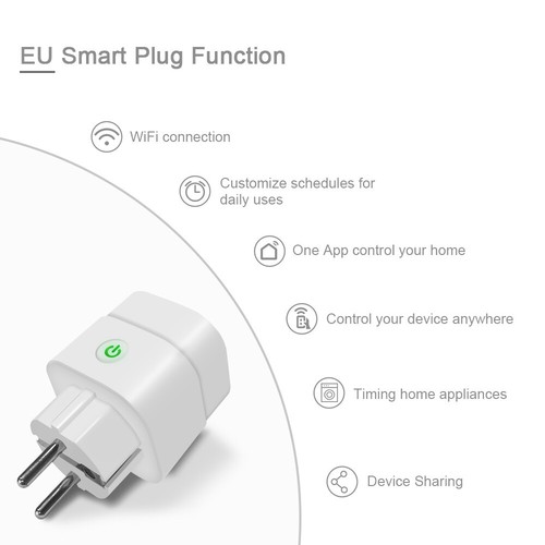 Zigbee Tuya Smart Accueil Prise 10A Avec Verbrauchsmessung Protection Enfant - Bild 3 von 10