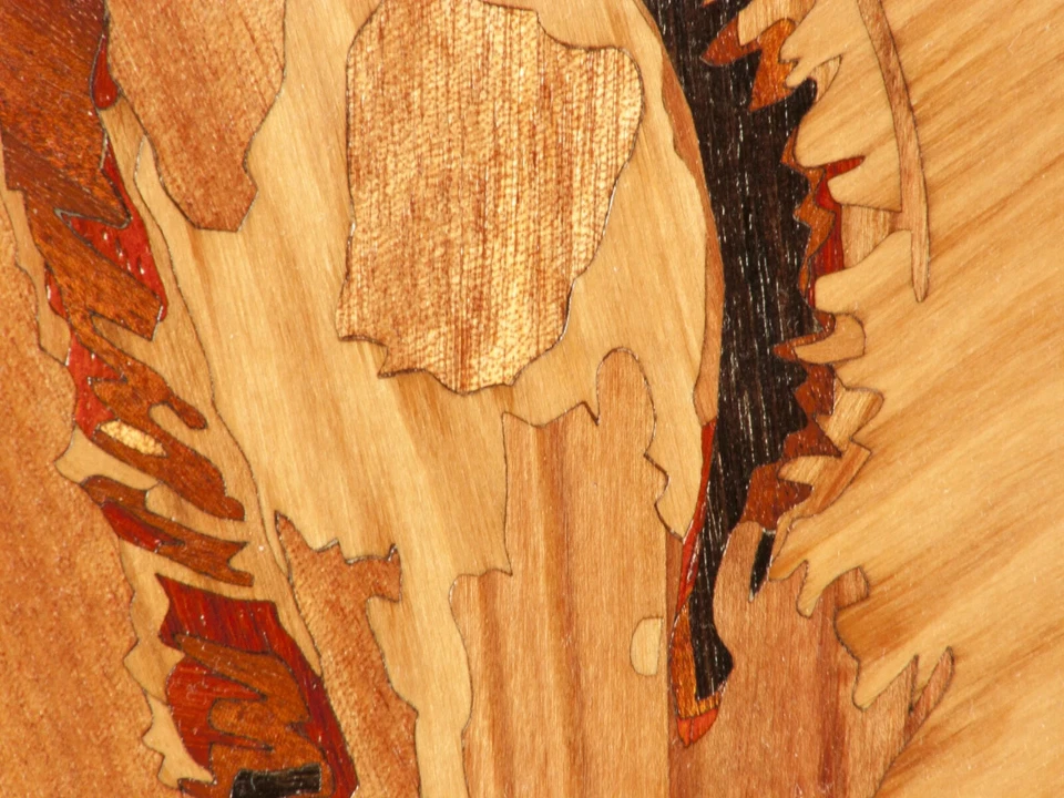 Love Story madera mosaicos arte decoración pared panel madera intarsia regalo ecológico Foto 2 de 4