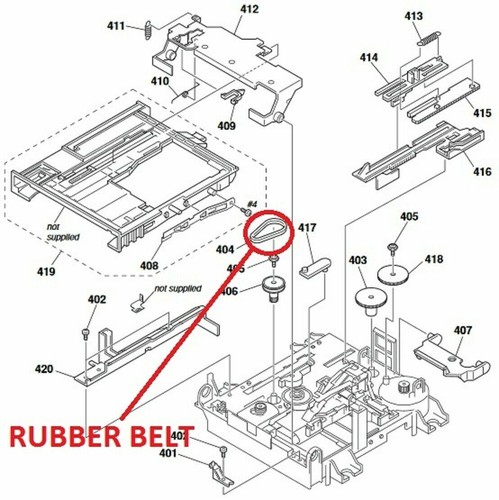 Mini cinta de goma para unidad de carga de disco para reproductor de CD ESTÉREO COMPACTO de alta fidelidad Sony - Imagen 3 de 3