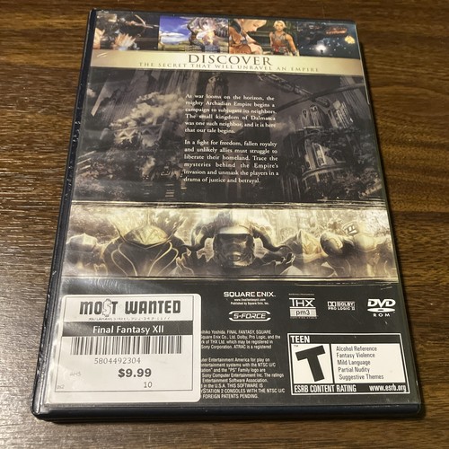 Final Fantasy XII (Sony PlayStation 2, 2006) PS2 Disc And Case - Picture 3 of 3