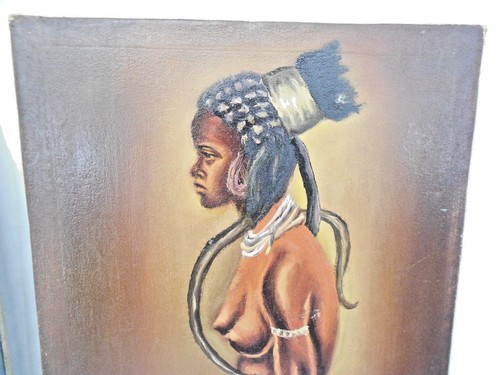 AFRICAN ART, NIGERIA, OIL ON CANVAS, ANI WOMAN KADUNA, OLD AGE MAN ABEOKOTA - 第 3/10 張圖片