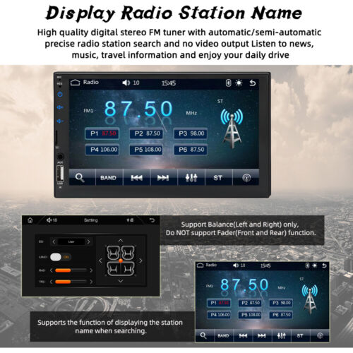 Doble 2Din Carplay Android Auto Bluetooth 7 Pulgadas Radio Coche Estéreo Enlace Espejo - Imagen 8 de 21