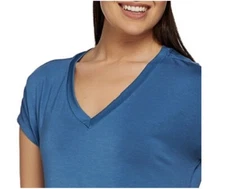 H by HALSTON Essentials Extended Shoulder Knit Blue Top Sz Small (6-8)  EUC