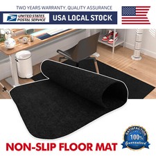 Black 51"x47" Office Home Chair Desk Protector Mat Floor Carpet Anti Slip 2.5MM