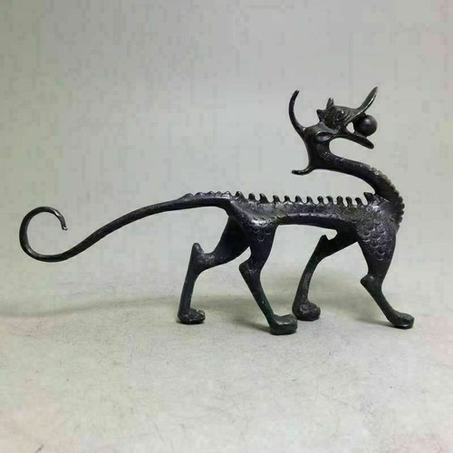 Chinese Handcrafted Carved Copper dragon Statues - Picture 5 of 7