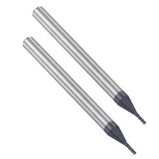 2 Pack Square End Mill 4 Flute 1mm Dia 4mm Shank HRC45 Carbide AlTiN Coated