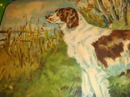 Vintage Metal Springer Spaniel Tray 1940 Ole Larson 1940's - Picture 7 of 9