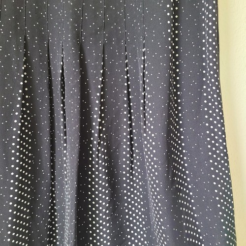 Falda Talbots para mujer 10 Petite negra blanca a lunares 100 % seda forrada plisada - Imagen 3 de 9
