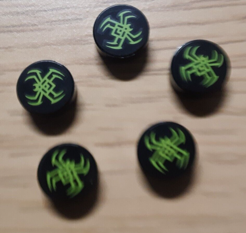 Lego 80036 Monkie Kid Lime Spider printed round tile (x5 pieces) 80022 80023 - Picture 1 of 1