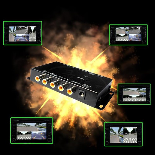 4-Way Front/Rear/Right/Left Parking View Camera Video Switch Combine Control Box - Picture 3 of 7