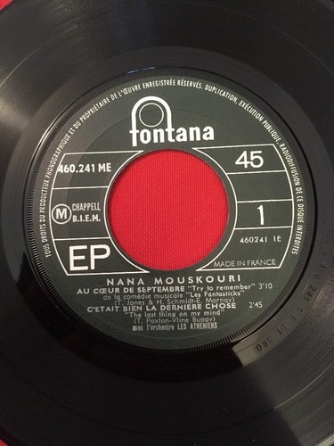 Nana Mouskouri Cœur Septembre C'Était Bien La Dernière 460241 VG+ Vinyl 45T EP - Picture 2 of 4