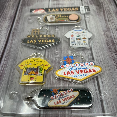 Las Vegas Keychain 6 Pack Welcome to Vegas Casino Signs - Picture 2 of 6