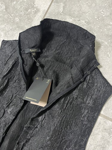 Massimo Dutti Midi-Etuikleid schwarz strukturiert Jacquard Stehkragen edel neu XS - Bild 18 von 21