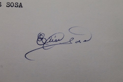 Elias Sosa Padres Giants Expos Braves Dodgers Autographed 3x5 Index Card JSA 17D - Picture 3 of 4
