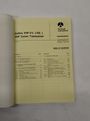 Livre d'instructions pour émetteur-récepteur Collins VHF-21/-22 VHF Comm - original - Photo 12/24
