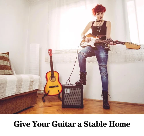 Guitar Stand A-Frame Folding Guitar Stand w/ Non-Slip Rubber and Foam Arms - Picture 8 of 9