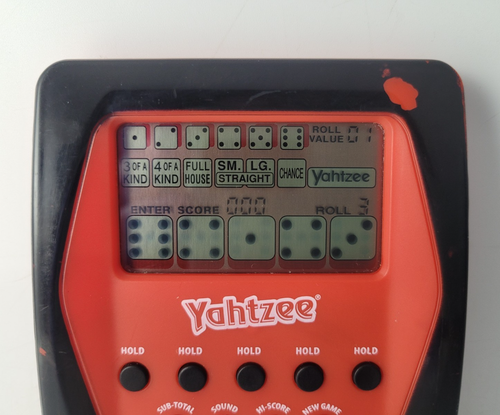 Yahtzee Handheld Electronic Game - Tested & Working! Hasbro 2012 Red/Black A2125 - Picture 2 of 5