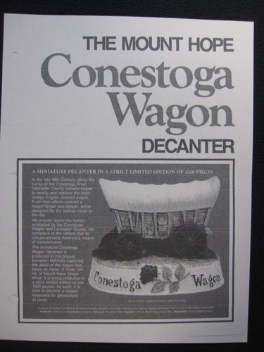 Conestoga Wagon Decanter Mount Hope Lancaster 1984 1 of 2400 - Picture 7 of 9