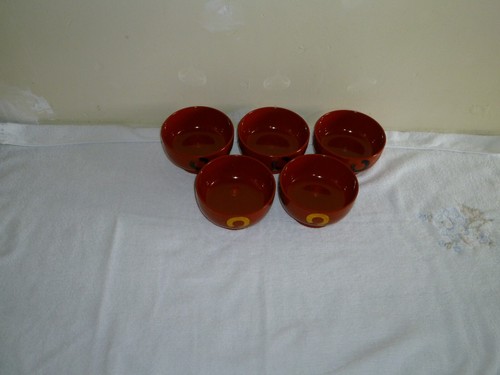 Lacquered plates, set of 5Lacquer Lacquer Japanese traditional craft beautiful s - Picture 7 of 7