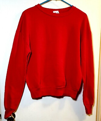 Vintage Made in USA Red Pullover Sweatshirt Plain Signal Size M/L 42-44 