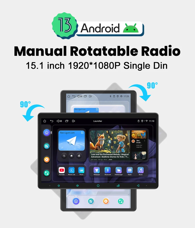 JOYING 15.1 Inch Single Din Vertical Touchcreen Universal Android 13 Car Stereo  Foto 2 de 4